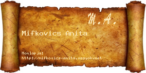 Mifkovics Anita névjegykártya